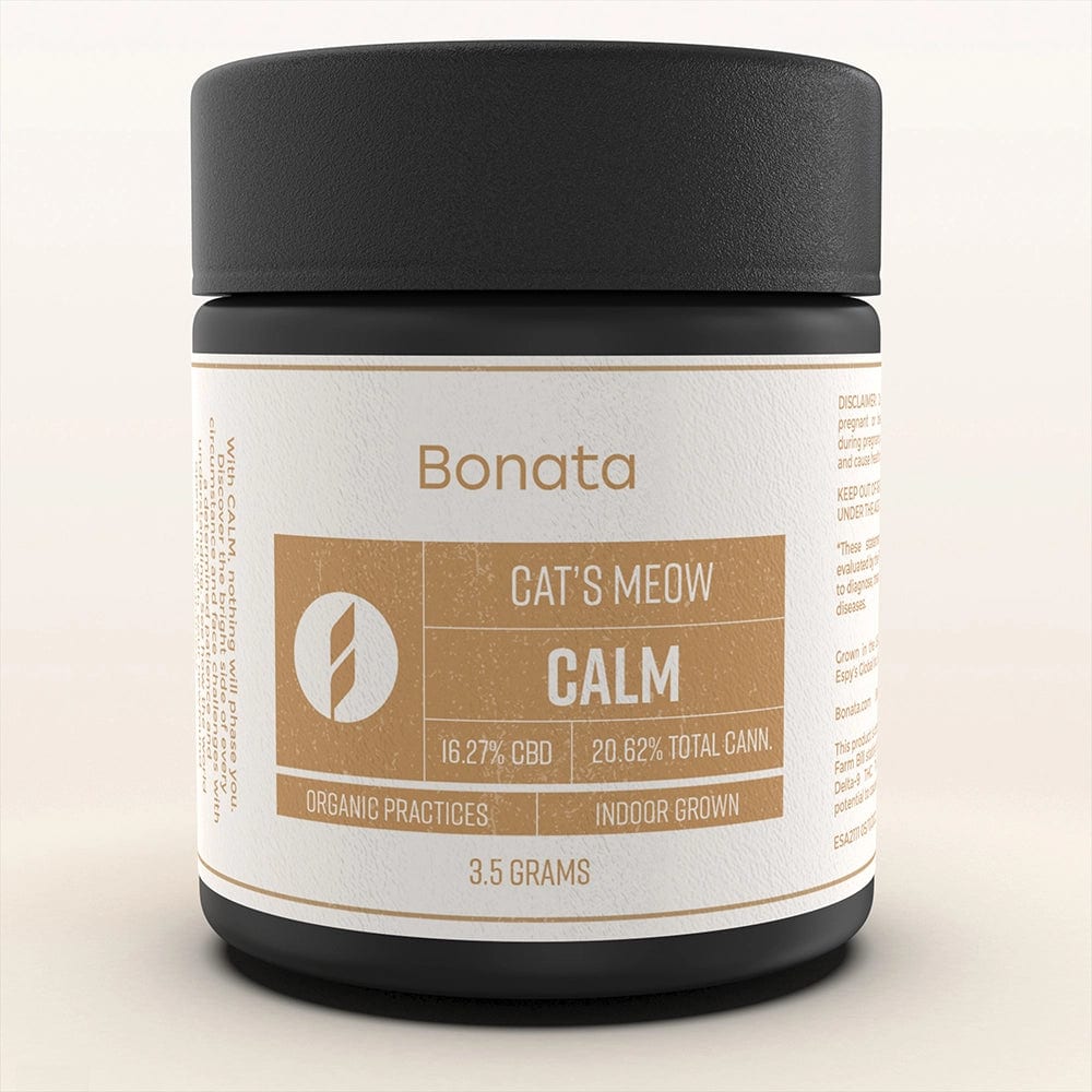 Bonata Cats Meow CBD flower indoor grown lab tested CBD front