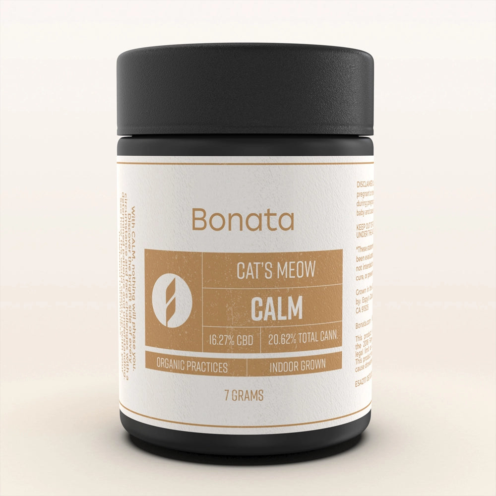 Bonata Cats Meow CBD flower 7 grams indoor grown lab tested CBD front